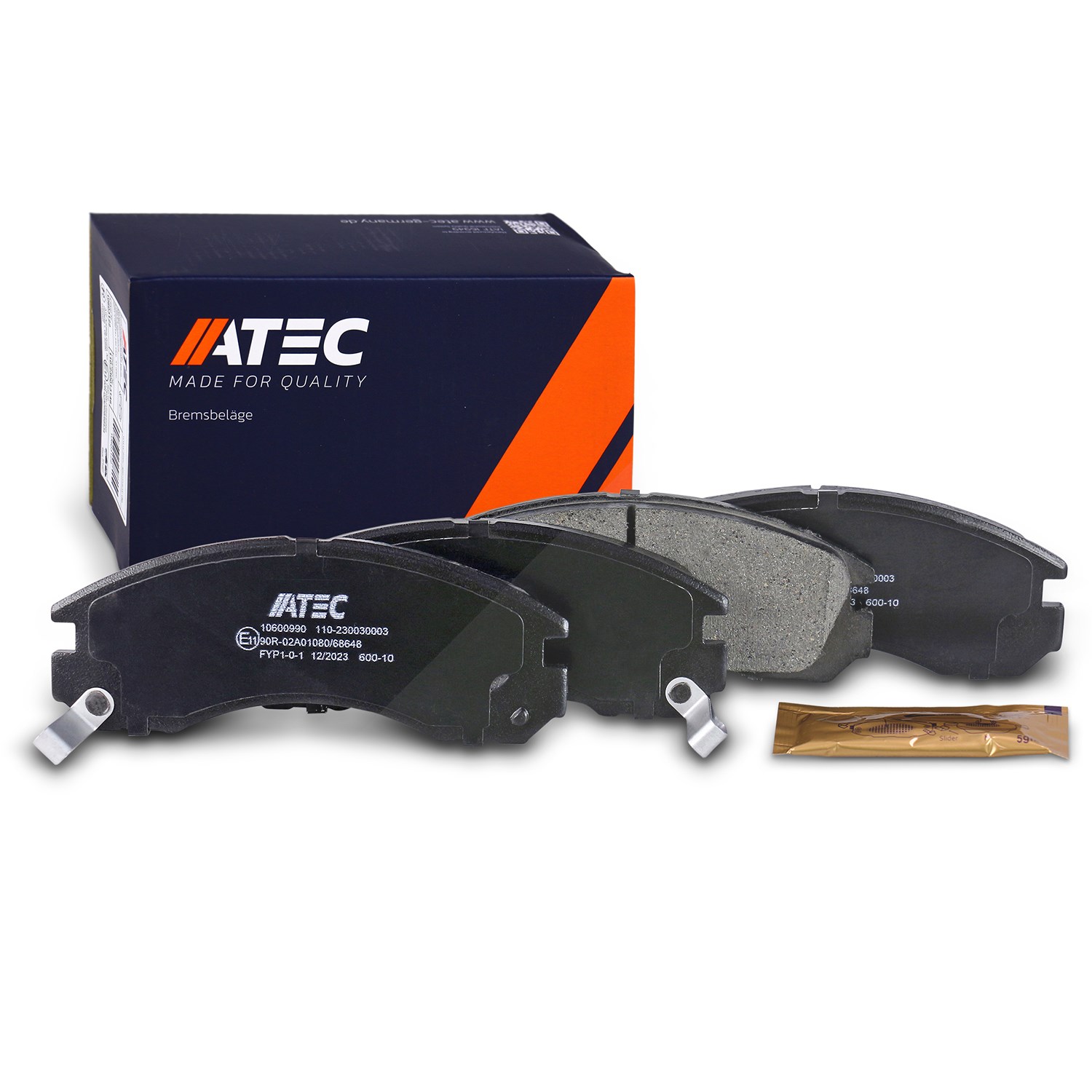 Atec Bremsbeläge vorne (Satz) [Hersteller-Nr. 10600990] für Citroën, Peugeot, Mitsubishi