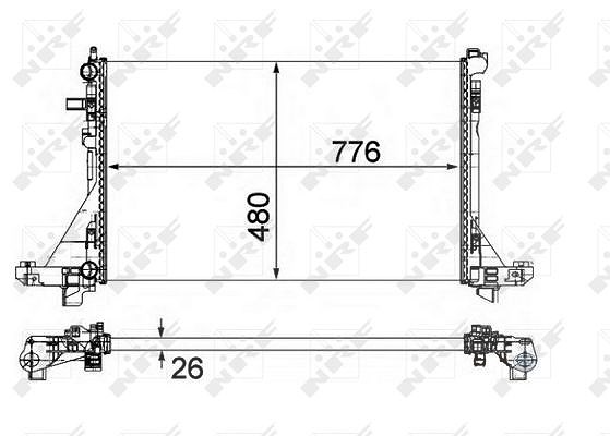 Nrf Kühler, Motorkühlung [Hersteller-Nr. 58482] für Vauxhall, Nissan, Opel, Renault
