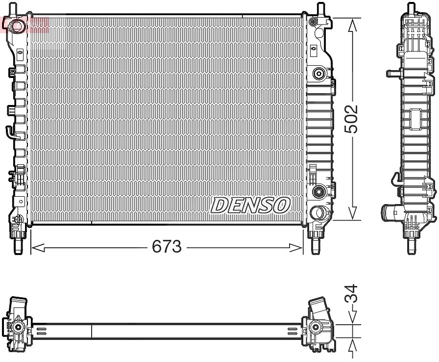 DENSO Kühler, Motorkühlung drm20124 für Opel - Bild 5