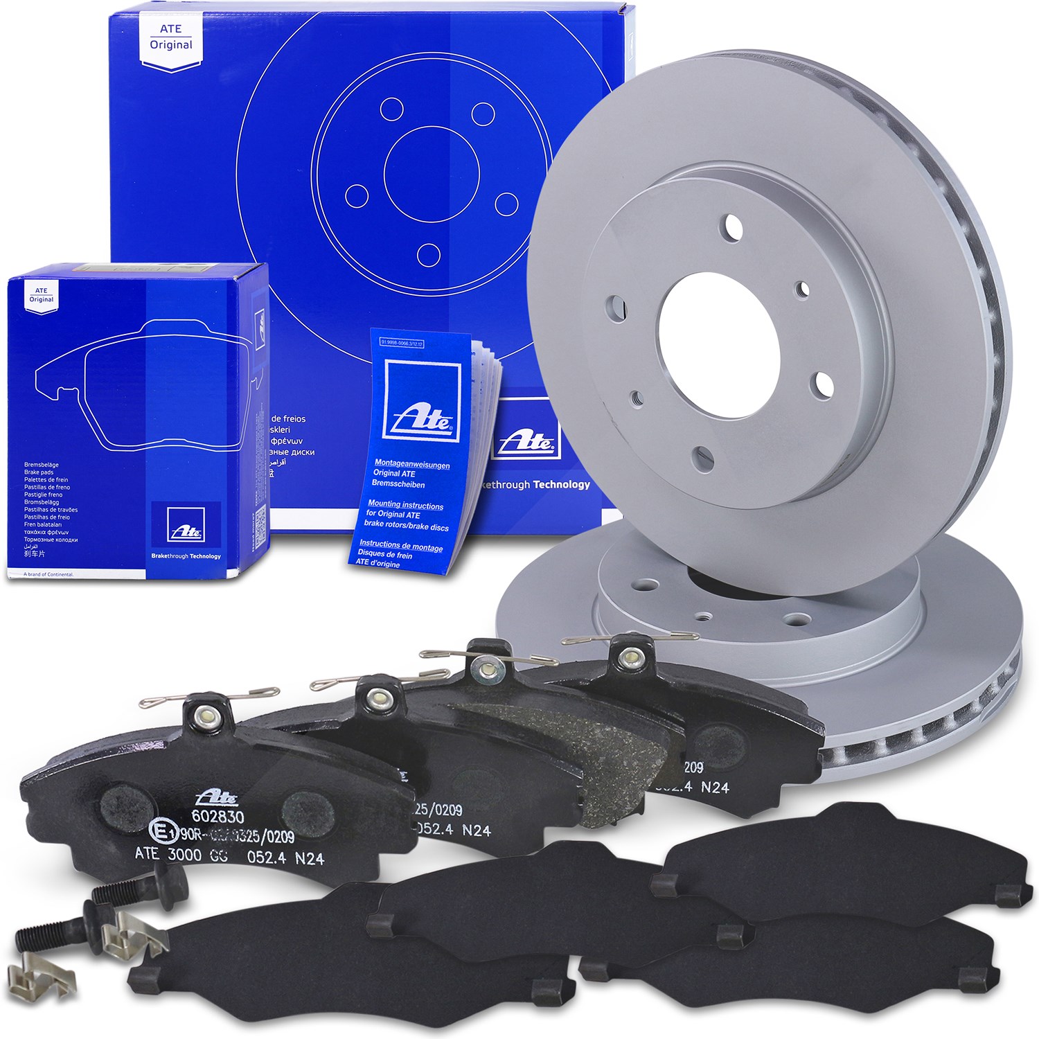 Ate Bremsscheiben+Bremsbeläge Vorderachse Belüftet [Hersteller-Nr. 10696913] für Mitsubishi, Volvo