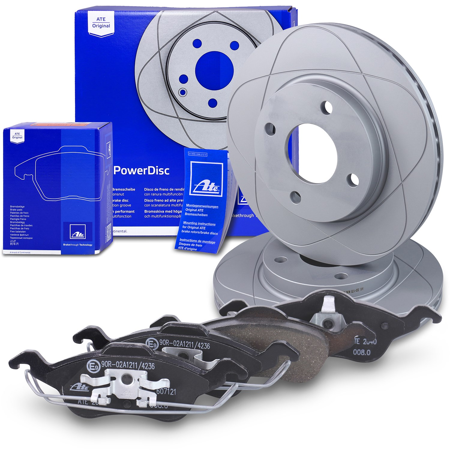 Ate POWERDISC Bremsscheiben +Bremsbeläge vorne [Hersteller-Nr. 10696339] für Ford