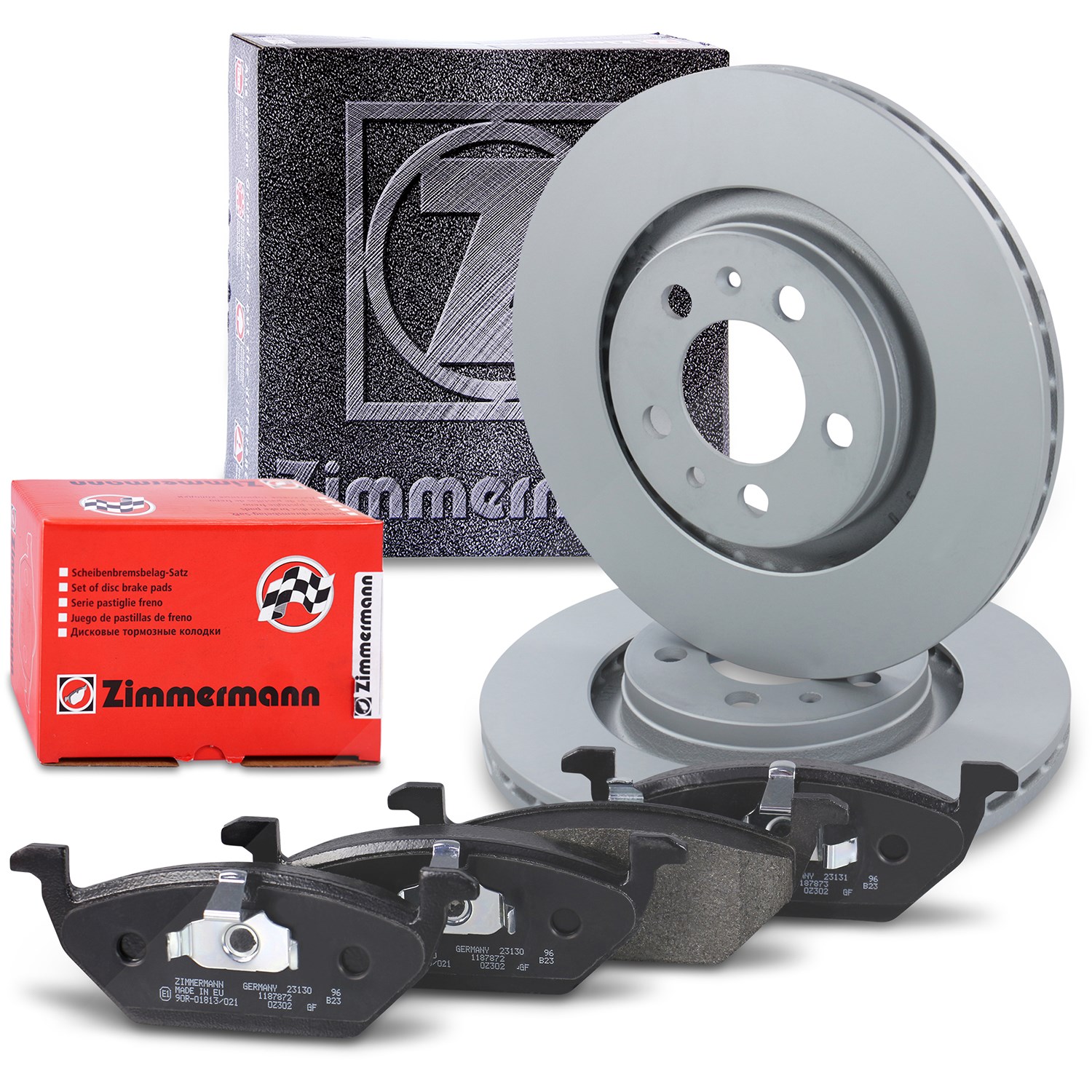Zimmermann Bremsscheiben + Bremsbeläge Vorderachse [Hersteller-Nr. 10697277] für Audi, VW, Skoda