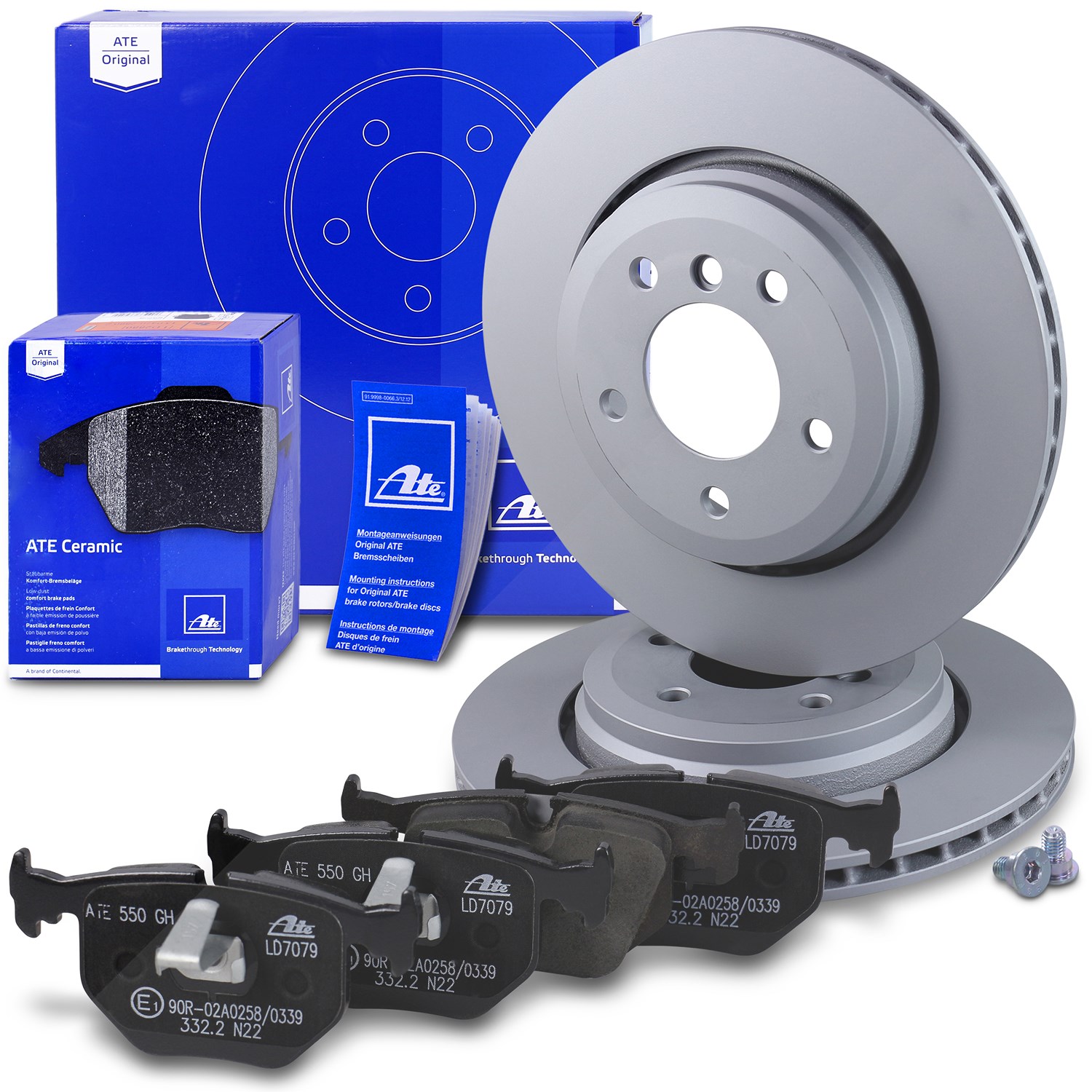 Ate Bremsscheiben+Ceramic Beläge Hinten Belüftet [Hersteller-Nr. 10696644] für BMW