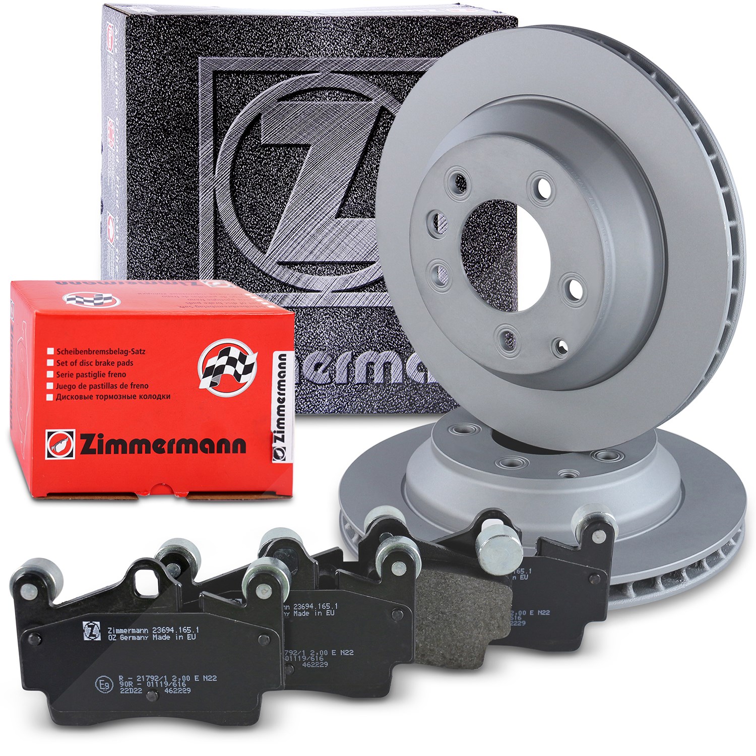 Zimmermann Bremsscheiben + Bremsbeläge Hinterachse [Hersteller-Nr. 10697791] für Audi, Porsche