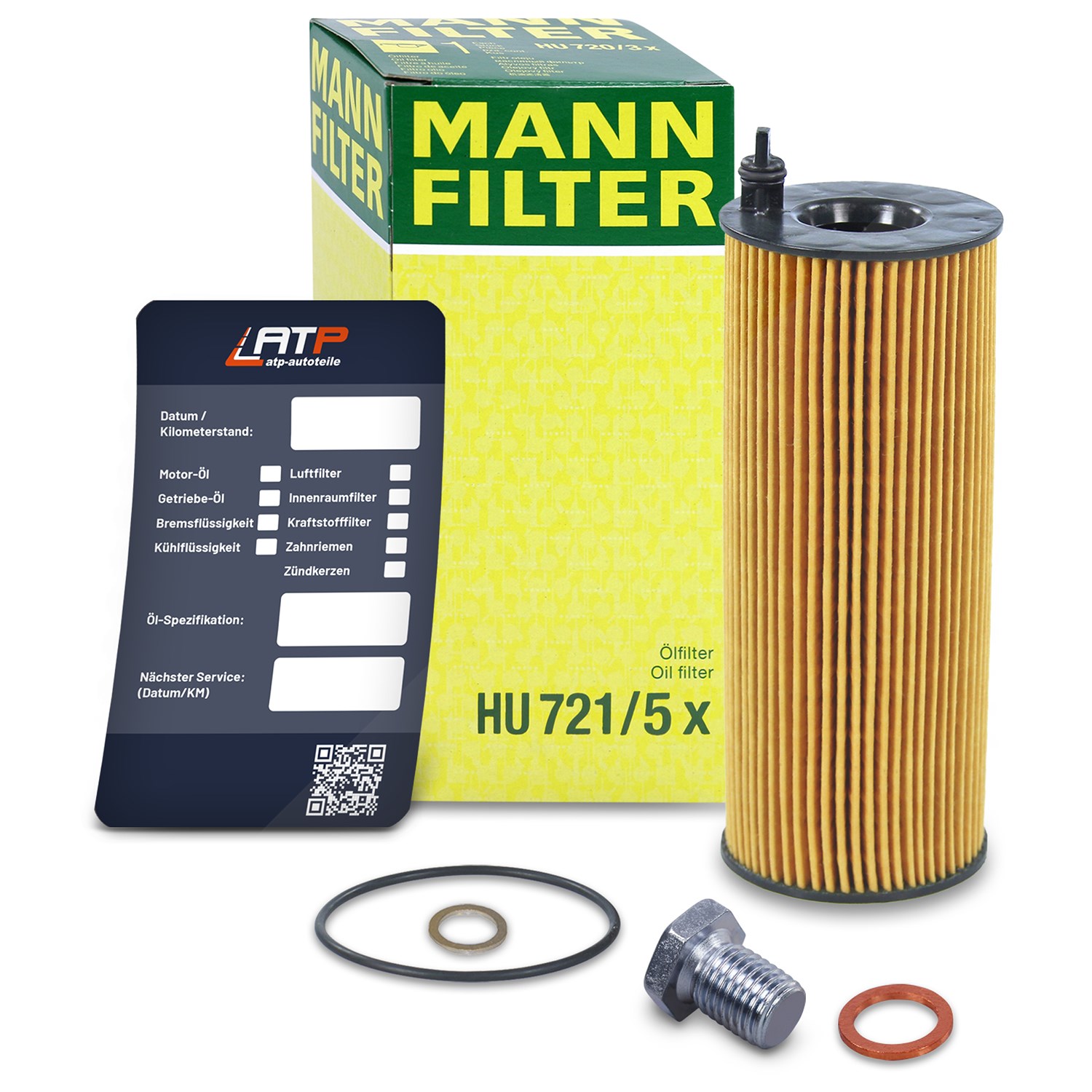 Mann-filter Ölfilter+Schraube+Ölwechselanhänger [Hersteller-Nr. 10491325] für BMW