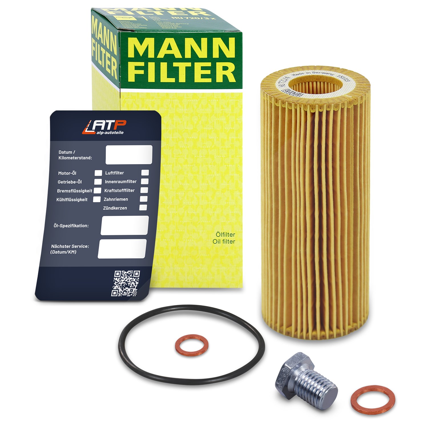 Mann-filter Ölfilter+Schraube+Ölwechselanhänger [Hersteller-Nr. 10491326] für BMW