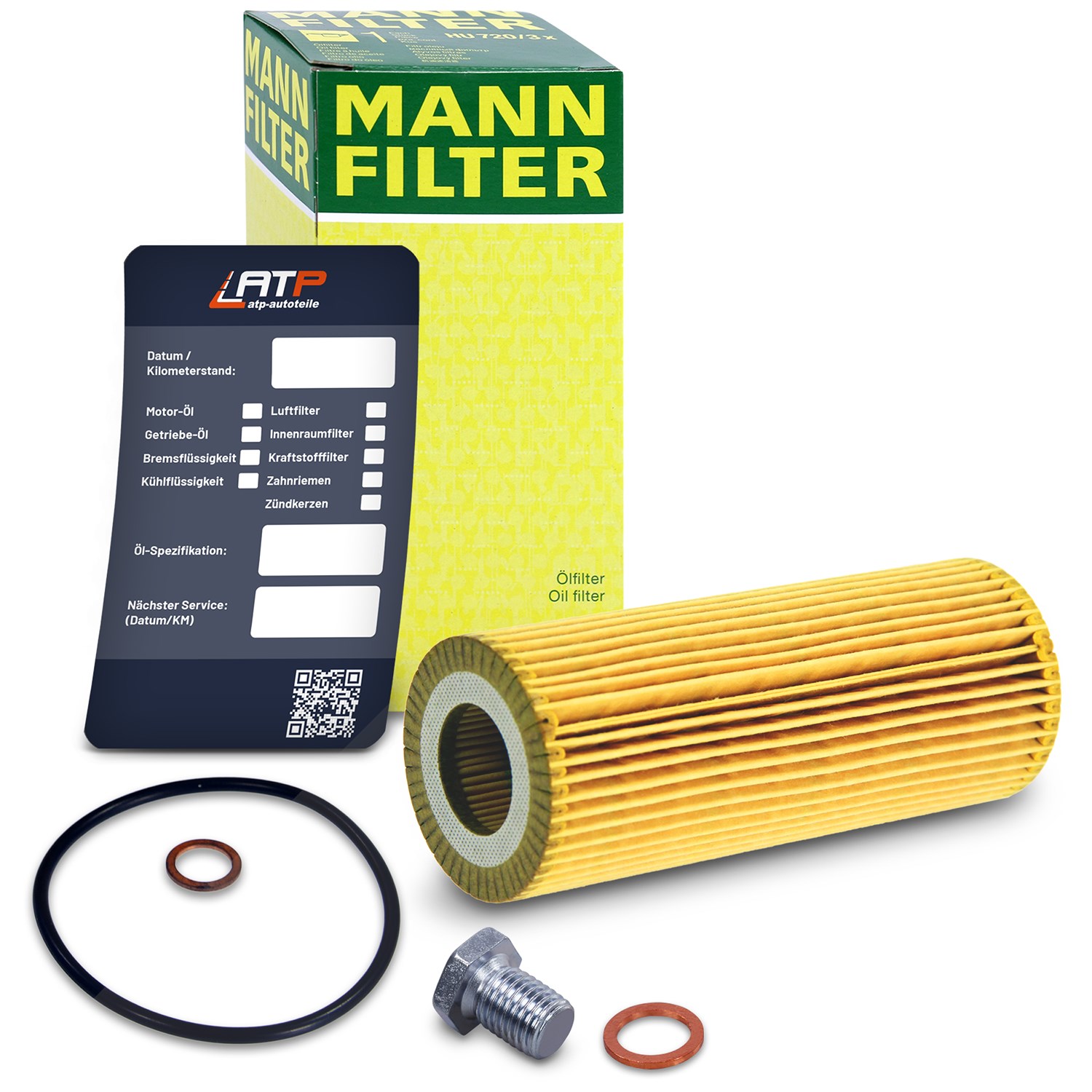 Mann-filter Ölfilter+Schraube+Ölwechselanhänger [Hersteller-Nr. 10491332] für BMW