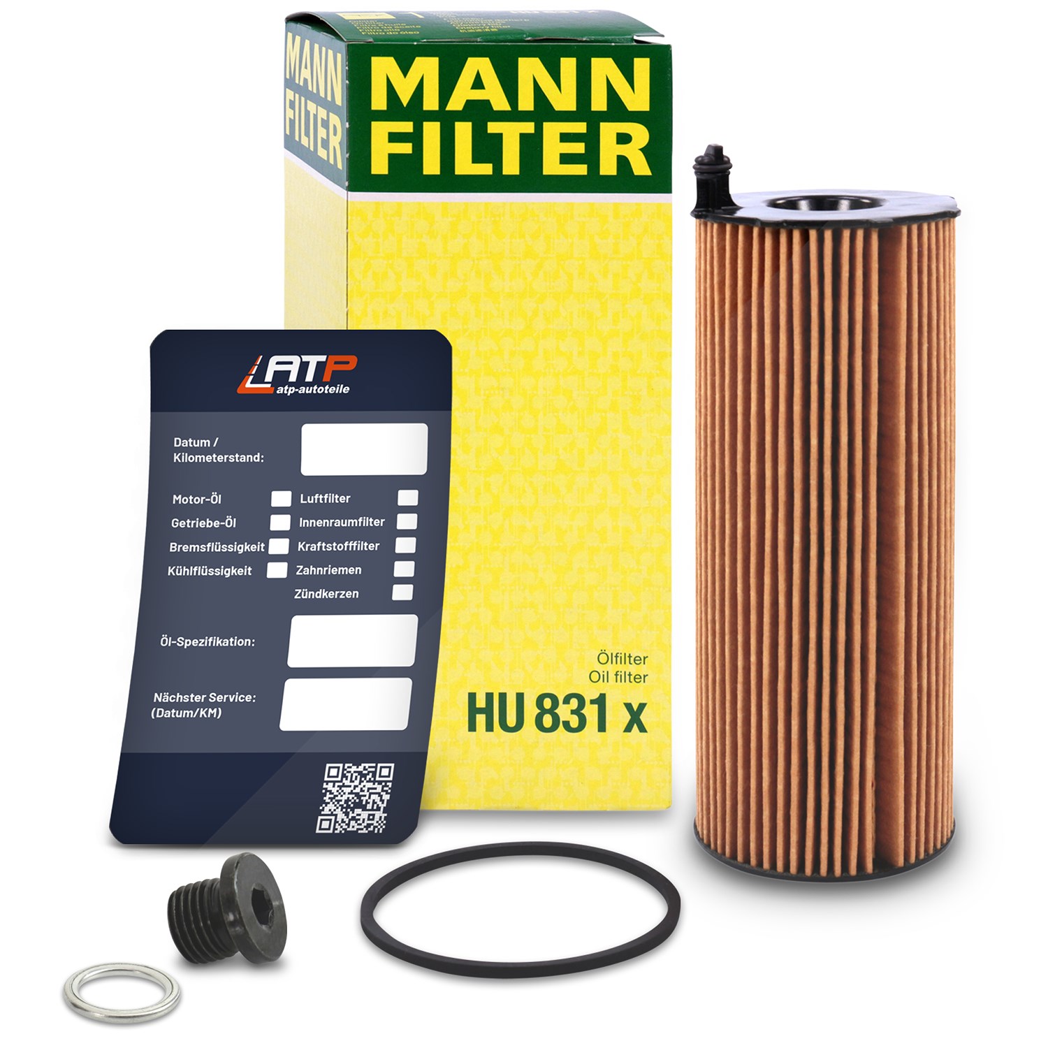 Mann-filter Ölfilter+Schraube+Ölwechselanhänger [Hersteller-Nr. 10491333] für VW, Audi