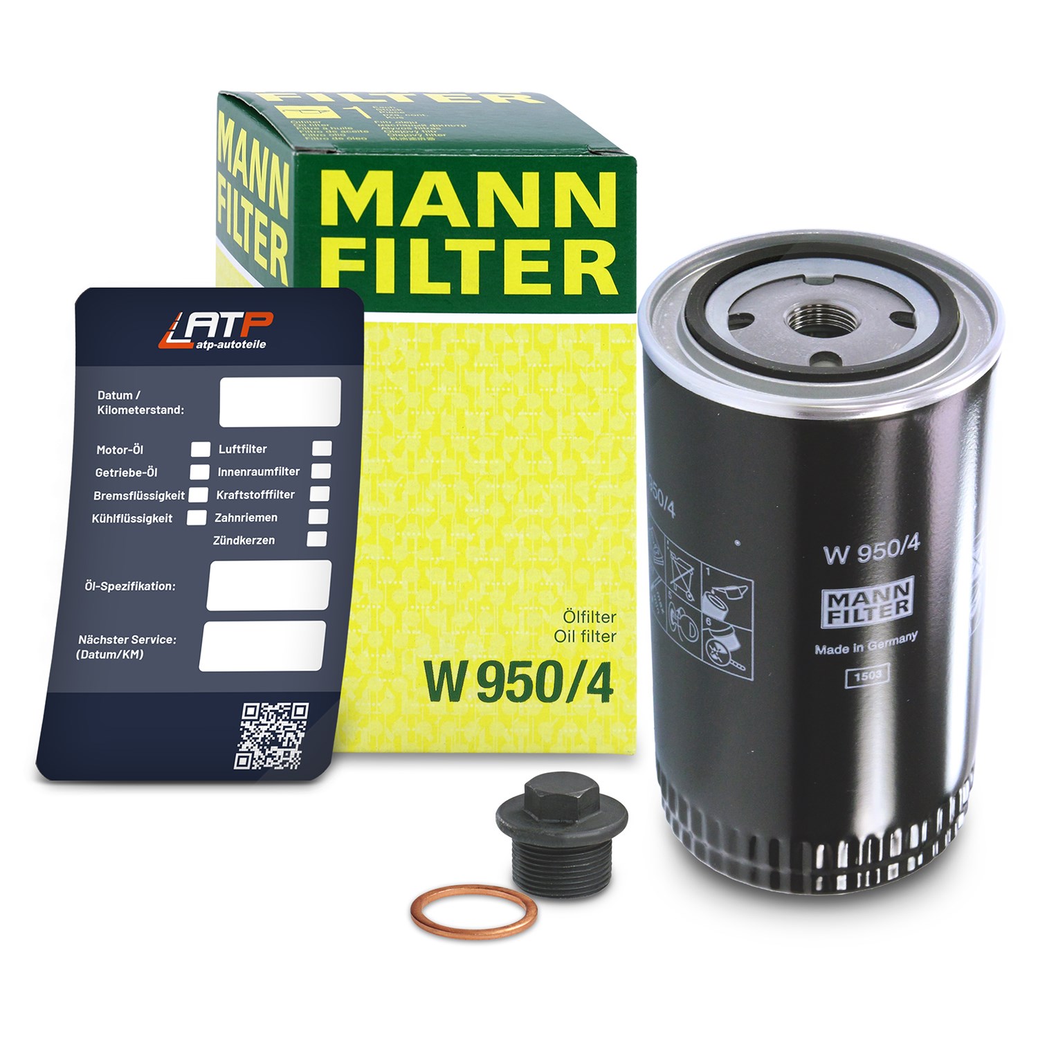 Mann-filter Ölfilter+Schraube+Ölwechselanhänger [Hersteller-Nr. 10491335] für VW