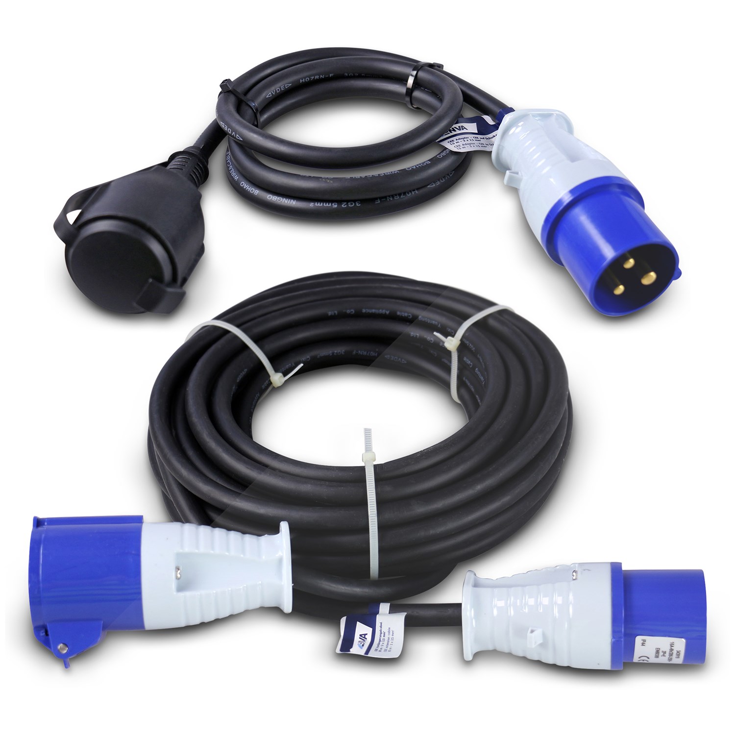 Enva CEE Adapter-Stecker CEE auf Schuko + CEE Verlängerungskabel 10m [Hersteller-Nr. 41108576]