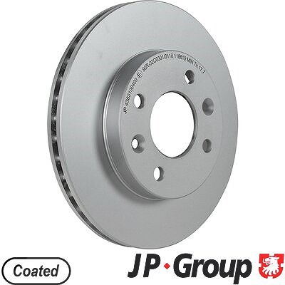 Jp Group 1x Bremsscheibe Vorderachse Belüftet [Hersteller-Nr. 4363100400] für Nissan, Renault
