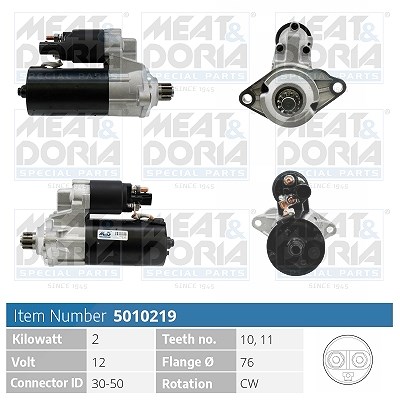 Meat & Doria Starter [Hersteller-Nr. 5010219] für Seat, Skoda, Audi, VW