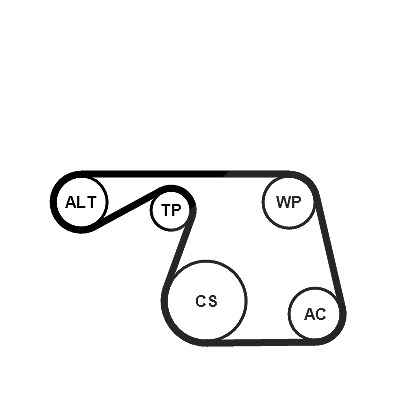 Continental Ctam Wasserpumpe + Keilrippenriemensatz [Hersteller-Nr. 6PK1310WP1] für Fiat, Lancia