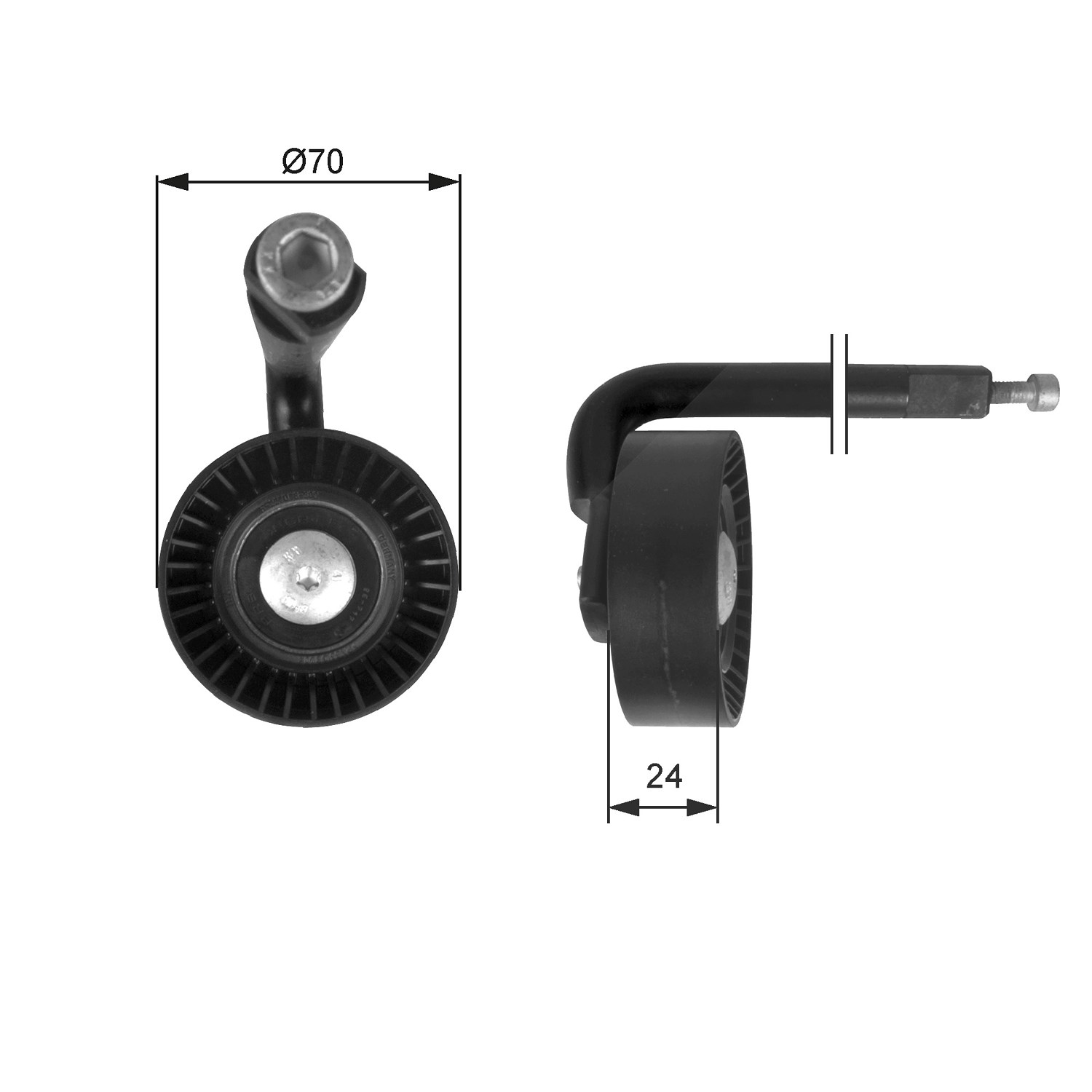 Gates Spannrolle, Keilrippenriemen [Hersteller-Nr. T39020] für Skoda