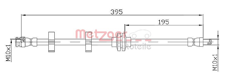 Metzger Autoteile Bremsschlauch [Hersteller-Nr. 4118402] für Alfa Romeo