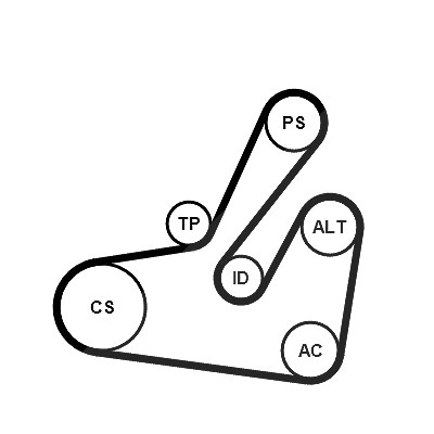 Continental Ctam Keilrippenriemensatz [Hersteller-Nr. 6PK1795K2] für Mitsubishi, Vauxhall, Opel, Renault
