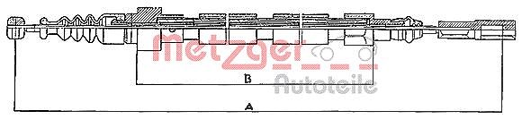 Metzger Autoteile Handbremsseil hinten links+rechts [Hersteller-Nr. 10.746] für VW