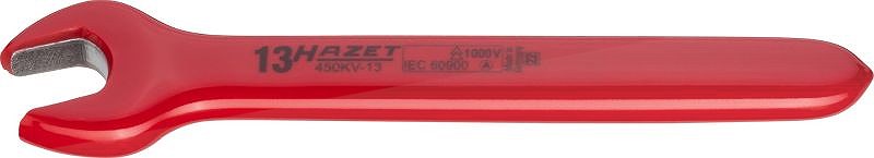 Hazet Einmaulschlüssel - schutzisoliert - Sechskant Profil - 13 mm [Hersteller-Nr. 450KV-13]