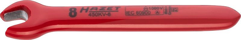 Hazet Einmaulschlüssel - schutzisoliert - Außen-Sechskant Profil - 8 mm [Hersteller-Nr. 450KV-8]
