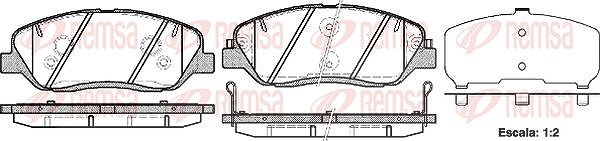 Kawe Bremsbelagsatz, Scheibenbremse [Hersteller-Nr. 122602] für Hyundai, Kia, Ssangyong