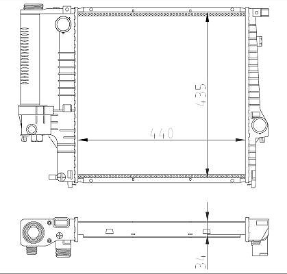 Nrf Kühler, Motorkühlung [Hersteller-Nr. 53849A] für BMW