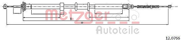Metzger Autoteile Seilzug, Feststellbremse [Hersteller-Nr. 12.0766] für Fiat