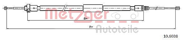 Metzger Autoteile Seilzug, Feststellbremse [Hersteller-Nr. 10.6038] für Peugeot