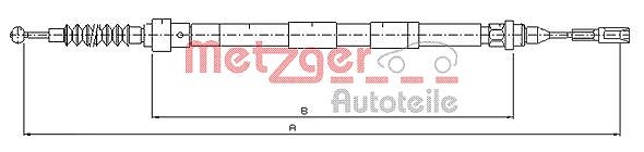Metzger Autoteile Seilzug, Feststellbremse [Hersteller-Nr. 10.7620] für VW, Ford, Seat