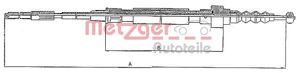 Metzger Autoteile Handbremsseil hinten links+rechts [Hersteller-Nr. 10.7403] für VW