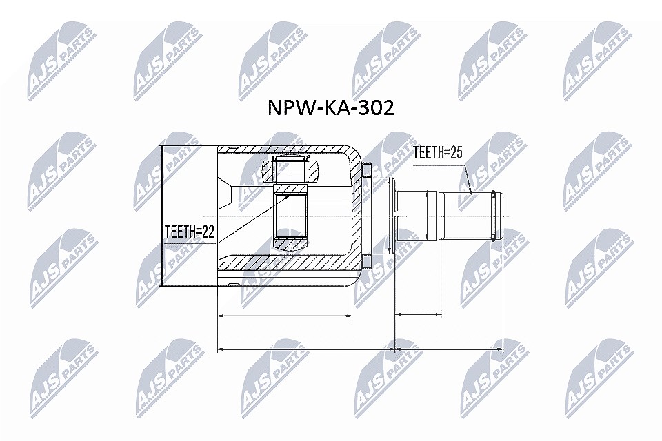 Nty Gelenksatz, Antriebswelle [Hersteller-Nr. NPW-KA-302] für Kia