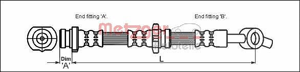 Metzger Autoteile Bremsschlauch [Hersteller-Nr. 4111986] für Nissan