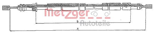 Metzger Autoteile Seilzug, Feststellbremse [Hersteller-Nr. 10.6026] für Peugeot