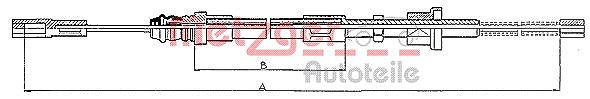 Metzger Autoteile Seilzug, Feststellbremse [Hersteller-Nr. 10.471] für Citroën