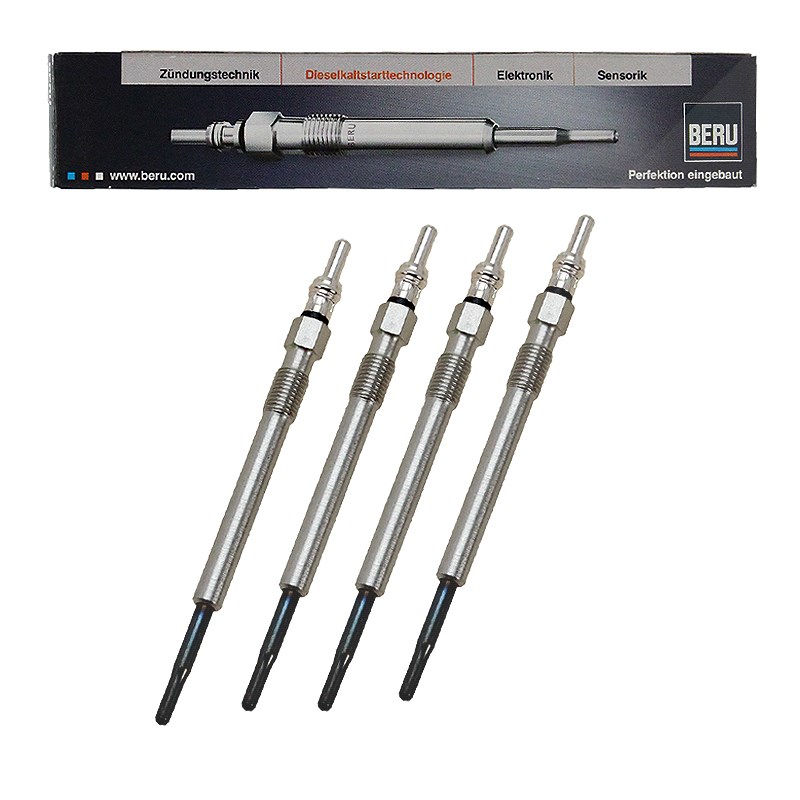 Beru 4x Glühkerze GN053 [Hersteller-Nr. GN053] für Fiat, Opel, Alfa Romeo, Lancia, Suzuki, Ford