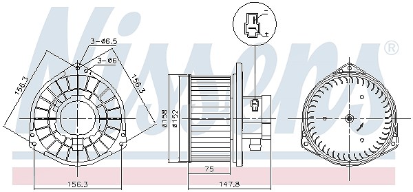 Nissens Innenraumgebläse [Hersteller-Nr. 87531] für Mitsubishi