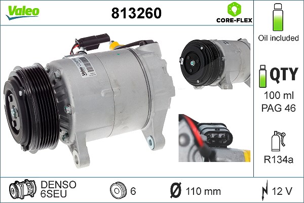 Valeo Kompressor, Klimaanlage [Hersteller-Nr. 813260] für BMW, Mini