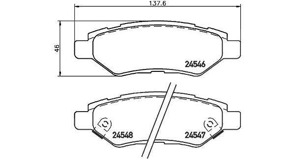 Magneti Marelli Bremsbelagsatz, Scheibenbremse [Hersteller-Nr. 363700409014] für Saab, Chevrolet, Cadillac