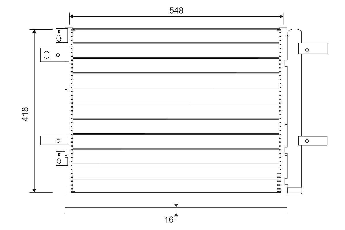 Valeo Kondensator, Klimaanlage [Hersteller-Nr. 822564] für Vauxhall, Peugeot, Fiat, Toyota, Citroën, Opel