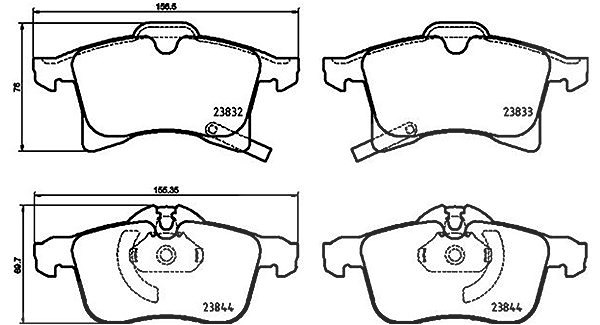 Magneti Marelli Bremsbelagsatz, Scheibenbremse [Hersteller-Nr. 363700459089] für Vauxhall, Opel