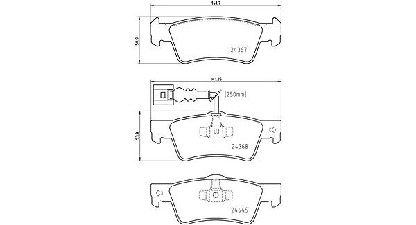 Magneti Marelli Bremsbelagsatz, Scheibenbremse [Hersteller-Nr. 363700485163] für VW