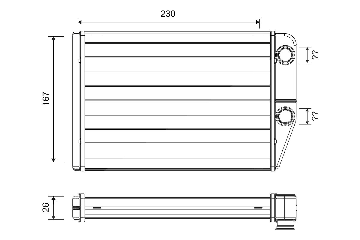 Valeo Wärmetauscher, Innenraumheizung [Hersteller-Nr. 811514] für Citroën, Vauxhall, Peugeot, Opel, Fiat