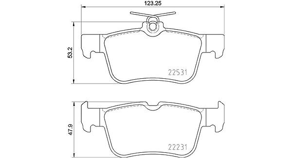 Magneti Marelli Bremsbeläge hinten (Satz) [Hersteller-Nr. 363700424175] für Ford, Ford Usa