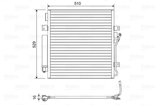 Valeo Kondensator, Klimaanlage [Hersteller-Nr. 814163] für Dodge, Jeep