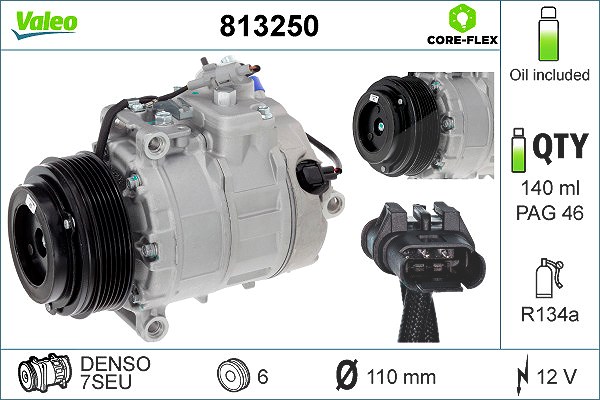 Valeo Kompressor, Klimaanlage [Hersteller-Nr. 813250] für BMW