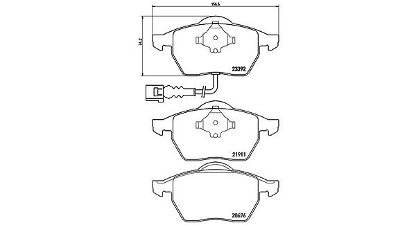 Magneti Marelli Bremsbelagsatz, Scheibenbremse [Hersteller-Nr. 363700485045] für Seat, Skoda, VW, Audi
