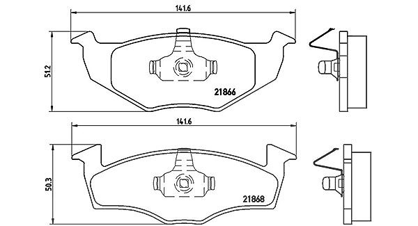 Magneti Marelli Bremsbelagsatz, Scheibenbremse [Hersteller-Nr. 363700485031] für VW, Seat