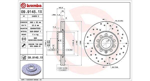 Magneti Marelli Bremsscheibe [Hersteller-Nr. 360406050502] für Audi, Seat, Skoda, VW