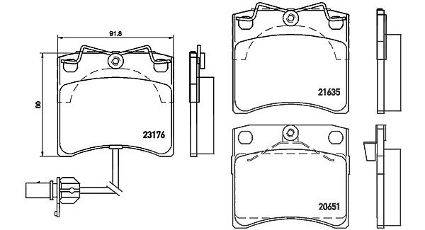 Magneti Marelli Bremsbelagsatz, Scheibenbremse [Hersteller-Nr. 363700485048] für VW