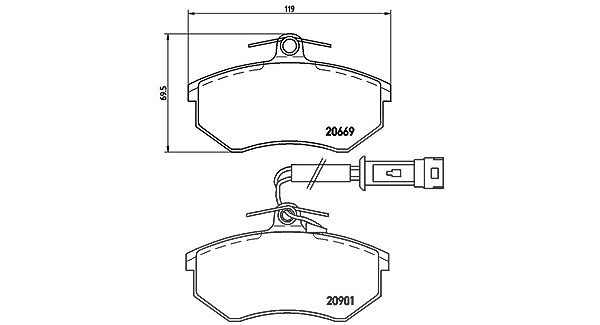 Magneti Marelli Bremsbelagsatz, Scheibenbremse [Hersteller-Nr. 363700485016] für Audi