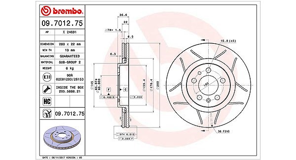 Magneti Marelli Bremsscheibe [Hersteller-Nr. 360406049505] für VW, Skoda, Seat, Audi